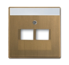 Накладкад.2-постовой телекоммуникац.роз.0214,0215,0217,0218,с полем д.надписи,сер.Династия Латунь античная | 1710-0-4083 | 2CKA001710A4083 | ABB