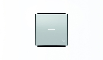 Клавиша для 1-клавишных выключателей/переключателей/кнопок с символом ЗВОНОК и линзой подсветки, серия SKY, цвет серебристый алюмини|2CLA850430A1301|