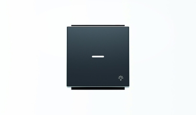 Клавиша для 1-клавишных выключателей/переключателей/кнопок с символом СВЕТ и линзой подсветки, серия SKY, цвет чёрный барх.|2CLA850440A1501| ABB