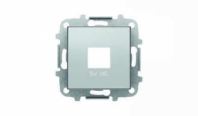 Накладка для механизмов зарядного устройства USB, арт.8185, серия SKY, цвет серебристый алюминий|2CLA858500A1301| ABB