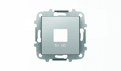 Накладка для механизмов зарядного устройства USB, арт.8185, серия SKY, цвет нержавеющая сталь|2CLA858500A1401| ABB