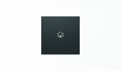 Накладка для механизма карточного выключателя с линзой подсветки и маркировкой, серия SKY, цвет чёрный барх.|2CLA851400A1501| ABB