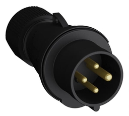 Вилка кабельная Easy&Safe 332EP9B,32А,3P+E,IP44,9ч,черн|2CMA103589R1000| ABB