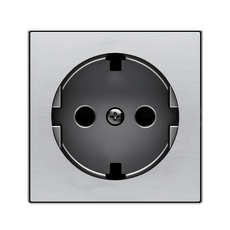 Накладка для розетки SCHUKO с плоской поверхностью, серия SKY, цвет нержавеющая сталь|2CLA858890A1401| ABB