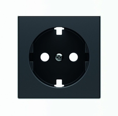 Накладка для розетки SCHUKO с плоской поверхностью, серия SKY, цвет чёрный барх.|2CLA858890A1501| ABB