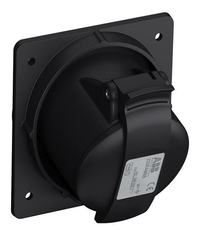 Розетка панельная с угловым минимальным фланцем 232RAM6B, 32A, 2P+E, IP44, 6ч, черный, для шоу-бизнеса|2CMA100546R1000| ABB