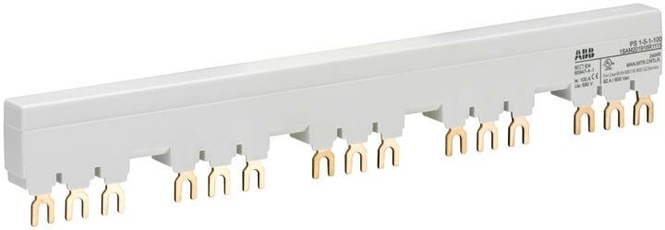 Шинная разводка 3-фазн. PS1-4-1-100 до 100А для 4-х автоматов типа MS116, MS132 с 1-м доп. контактом | 1SAM201916R1114 | ABB