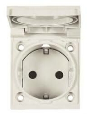 ABB Zenit UJP Розетка с/з арт.3288 BL, панельная 2P+E, IP54 с крышкой, 10/16А, 250В, белый | 3288 BL | 2CLA328800A1101 | ABB