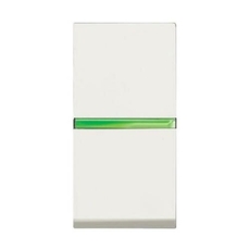 ABB Zenit Альп. белый Выключатель 1-клавишный кнопочный с индикацией НО-контакт (1 мод) | N2104.5 BL | 2CLA210450N1101 | ABB