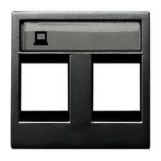 ABB Zenit Антрацит Накладка 2-я тел/комп розетки(для суп2017.2,2017.3,2018,2018.5,2018.6,2018.8 | N2218.2 AN | 2CLA221820N1801 | ABB