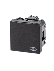 ABB Zenit Антрацит Розетка с/з с защитными шторками с крышкой (2 мод) | N2288.1 AN | 2CLA228810N1801 | ABB