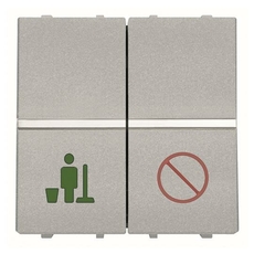 ABB Zenit Механизм выключателя Не беспокоить/Уборка номера, 2-модульный, серебристый | N2244.5 PL | 2CLA224450N1301 | ABB