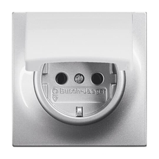 Розетка SCHUKO 16А 250В с крышкой, серия impuls, цвет серебристый металлик | 2018-0-1489 | 2CKA002018A1489 | ABB