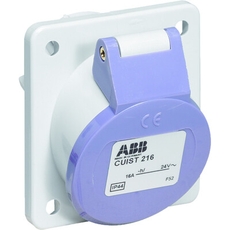 Розетка панельная с прямым фланцем CUIT216, 16А, 2P, 20-25В, AC, IP44 | 2CMA179309R1000 | ABB