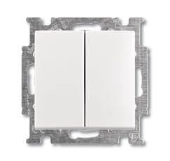ABB Basic 55 Альп. белый Переключатель 2-х клавишный | 1012-0-2144 | 2CKA001012A2144 | ABB