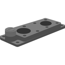 Фланец OEZXC2R с 2 отв. для сальников OEZXX_R установка на С-отверстия во фланцах OEZXP_C | 1SCA022281R3720 | ABB
