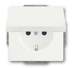 Розетка SCHUKO 16А 250В с защитными шторками, с крышкой, серия future, цвет белый бархат | 2CKA002018A1522 | ABB