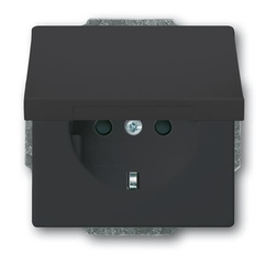 Розетка SCHUKO 16А 250В с защитными шторками, с крышкой, без лапок, серия future, цвет антрацит | 2CKA002018A1526 | ABB
