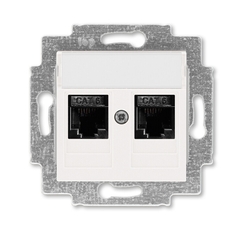 ABB Levit Жемчуг Розетка комп. 2-ая 2хRJ45 категория 6 | 5014H-A61018 68W | 2CHH296118A6068 | ABB