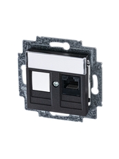 ABB Levit Антрацит Розетка комп. RJ45 категория 5e и заглушка | 5014H-A51017 63W | 2CHH295117A6063 | ABB