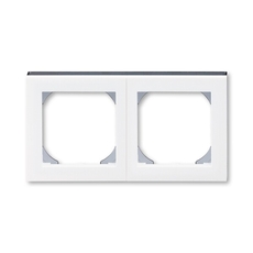 ABB Levit Белый / дымчатый чёрный Рамка двойная 55х55 для механизмов BJE | 3901H-A05520 62 | 2CHH015520A4062 | ABB