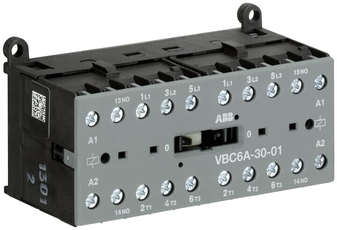 Мини-контактор реверсивный VBC6A-30-01-05 (9A при AC-3 400В), катушка 220В DC, с винтовыми клеммами | GJL1213911R0015 | ABB
