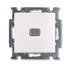 ABB Basic 55 Альп. белый Выключатель кнопочный 1-клавишный, с линзой, без лампы, НО контакт | 1413-0-1081 | 2CKA001413A1081 | ABB