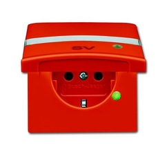 Розетка SCHUKO, 20 EUGKBLN-13-101, c контрольным СД, с крышкой, Allwetter44, IP44, оранжевая, 16А 250В. | 2064-0-0304 | 2CKA002064A0304 | ABB