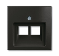 ABB Basic 55 Шато (чёрный) Накладка 2-ой ТЛФ/комп розетки наклонной | 1753-0-0206 | 2CKA001753A0206 | ABB