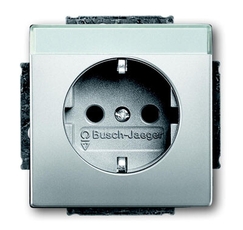 Розетка SCHUKO 16А 250В с полем для надписи, серия pur/сталь | 2011-0-3851 | 2CKA002011A3851 | ABB