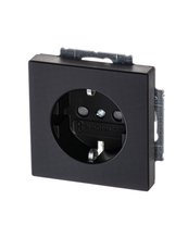 Розетка SCHUKO 16А 250В с защитными шторками, серия solo/future, цвет чёрный бархат | 2013-0-5333 | 2CKA002013A5333 | ABB