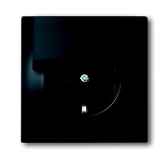 Розетка SCHUKO 16А 250В с крышкой, серия impuls, цвет чёрный бархат | 2018-0-1496 | 2CKA002018A1496 | ABB