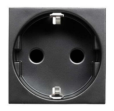 ABB Zenit Антрацит Розетка с/з с защитными шторками, безвинт. зажим, (2 мод) | N2288.6 AN | 2CLA228860N1801 | ABB