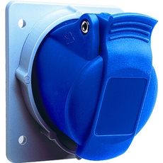 Розетка панельная с угловым минимальным фланцем 216RAM4, 16A, 2P+E, IP44, 4ч | 2CMA170003R1000 | ABB