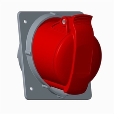 Розетка панельная с угловым минимальным фланцем 232RAM6, 32A, 2P+E, IP44, 6ч | 2CMA170027R1000 | ABB