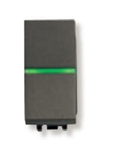 ABB Zenit Антрацит Выключатель 1-клавишный кнопочный с индикацией НО-контакт (1 мод) | N2104.5 AN | 2CLA210450N1801 | ABB