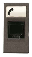 ABB Zenit Антрацит Розетка телефонная на 6 контактов, RJ12, (1 мод) | N2117.6 AN | 2CLA211760N1801 | ABB