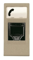 ABB Zenit Шампань Розетка телефонная на 6 контактов, RJ12, (1 мод) | N2117.6 CV | 2CLA211760N1901 | ABB