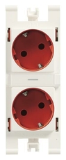 Блок из 2-х розеток SCHUKO для специальных сетей, цвет красный | T1088 RJ | 2CLA108800T7001 | ABB