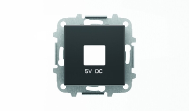 Накладка для механизмов зарядного устройства USB, арт.8185, серия SKY, цвет чёрный барх.|2CLA858500A1501| ABB