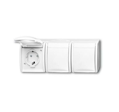 Розетка Schuko 16А, 250В, защитные шторки, безвинтовые клеммы, крышка, IP44, Ocean, белый | 2084-0-0724 | 2CKA002084A0724 | ABB