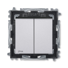 ABB Levit Серебро / дымчатый чёрный Выключатель 2-кл. IP44 | 3559H-A05940 70 | 2CHH595940A4070 | ABB