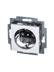 ABB Levit Белый / дымчатый чёрный Розетка с з/к со шторками 16А | 5520H-A03457 62W | 2CHH203457A6062 | ABB