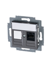 ABB Levit Сталь Розетка комп. RJ45 категория 5e и заглушка | 5014H-A51017 69W | 2CHH295117A6069 | ABB