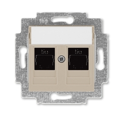 ABB Levit Кофе макиато Розетка комп. 2-ая 2хRJ45 категория 5e | 5014H-A51018 18W | 2CHH295118A6018 | ABB