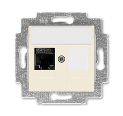 ABB Levit Слоновая кость Розетка комп. RJ45 категория 6 и заглушка | 5014H-A61017 17W | 2CHH296117A6017 | ABB