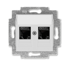 ABB Levit Серый Розетка комп. 2-ая 2хRJ45 категория 6 | 5014H-A61018 16W | 2CHH296118A6016 | ABB