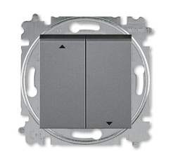 ABB Levit Сталь / дымчатый чёрный Выключатель жалюзи 2-кл. без фиксации клавиш | 3559H-A88445 69W | 2CHH598845A6069 | ABB