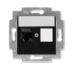 ABB Levit Антрацит Розетка комп. RJ45 категория 6 и заглушка | 5014H-A61017 63W | 2CHH296117A6063 | ABB