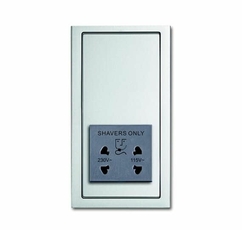 Розетка для электробритвы, 220/115 В, 20 ВА, pure/сталь | 2CKA002130A0293 | ABB